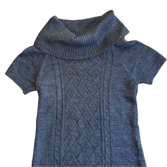 Tricot Joli Women's Grey Knit Turtleneck Sweater Tunic Mini Dress Size Small - Picture 5 of 5